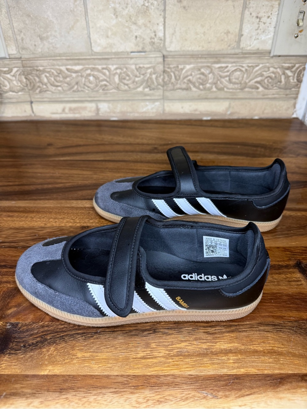 adidas Black and white stripe Samba Mary Jane Sneaker - Picture 4 of 8